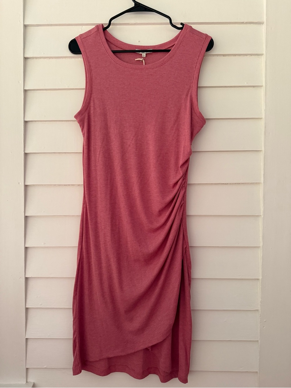 Z Supply | NWT Ribbed Ruched Midi Dress Pink Size Large